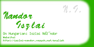 nandor iszlai business card